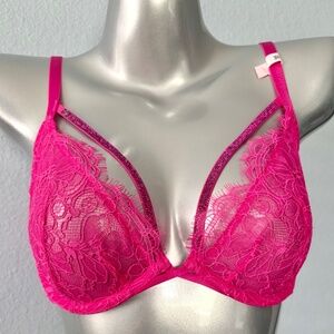 Victoria's Secret Low Cut Demi Bra Nwt Very Sexy Shine Strap Pink Underwire